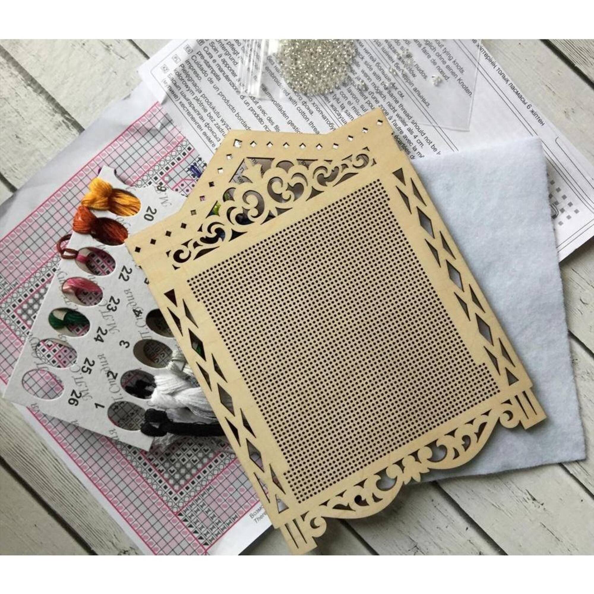 MP Studia Cat In The Window Cross Stitch On Wood Kit